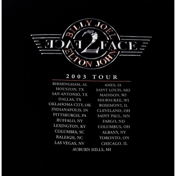 Vintage ‘03 Elton John Billy Joel Concert Tour Band T Shirt - Picture 3 of 4